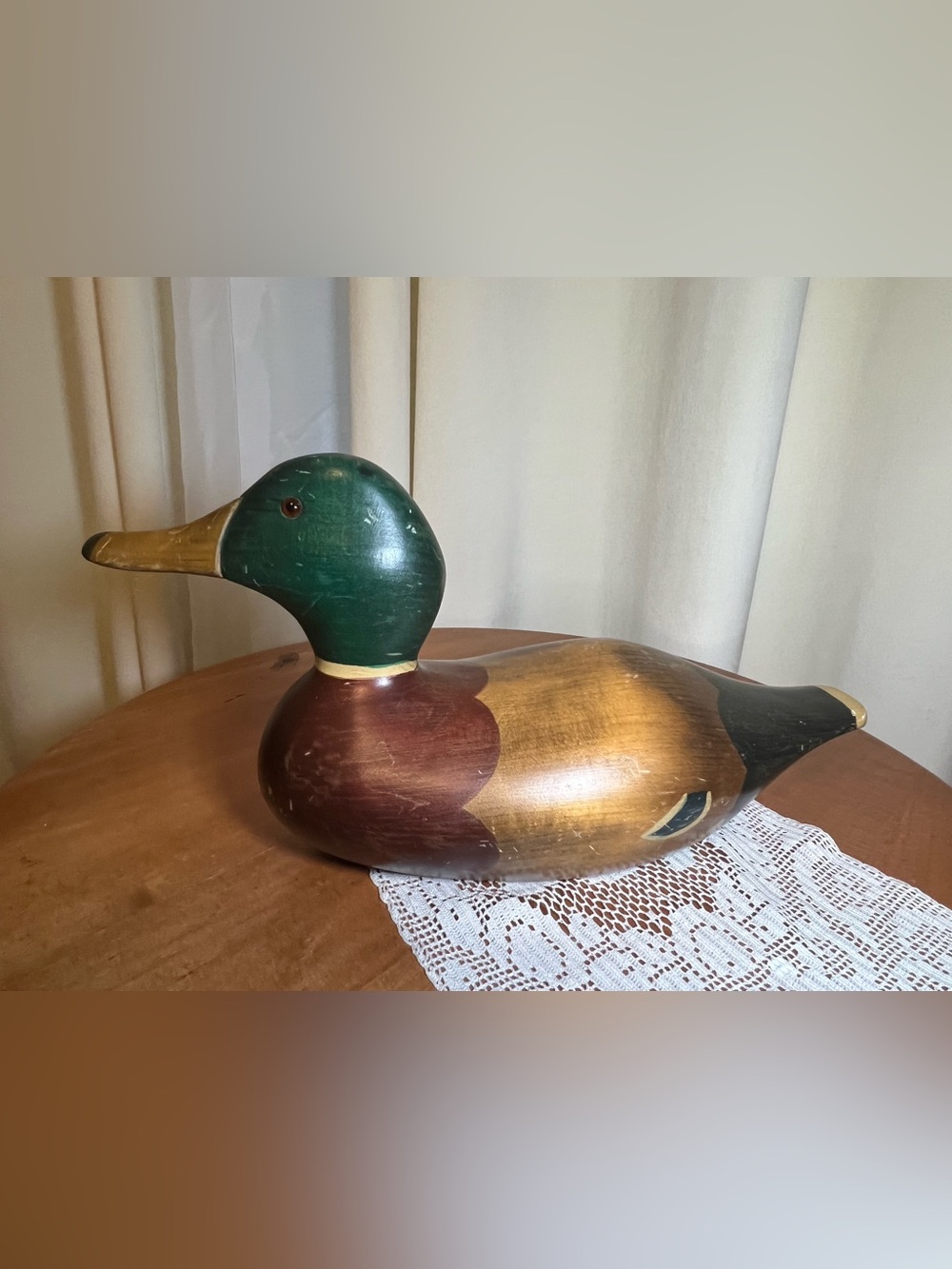 Vintage Ron Fisher 1983 Sighed, Hand Carved and Painted Duck Decoy - Heavy